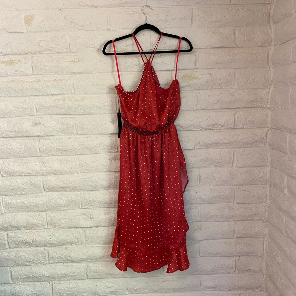 Red polka dot midi dress - Picture 4 of 5